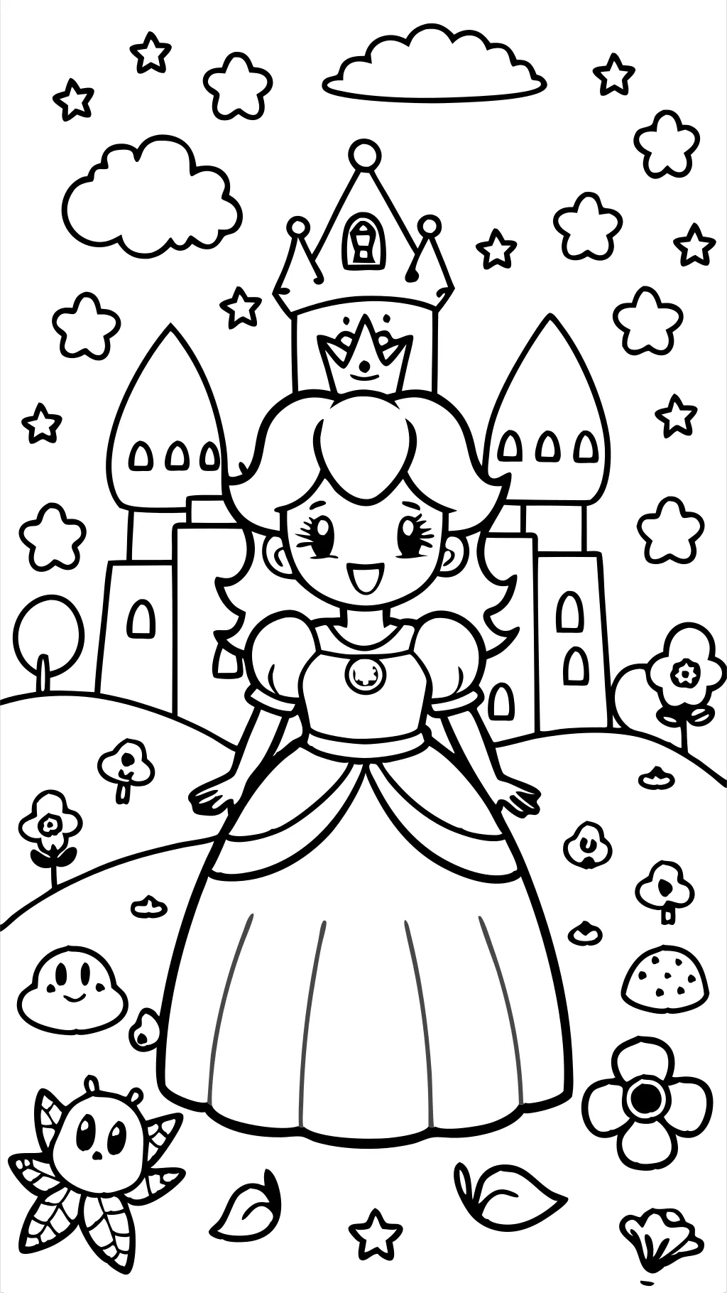 free coloring pages princess peach